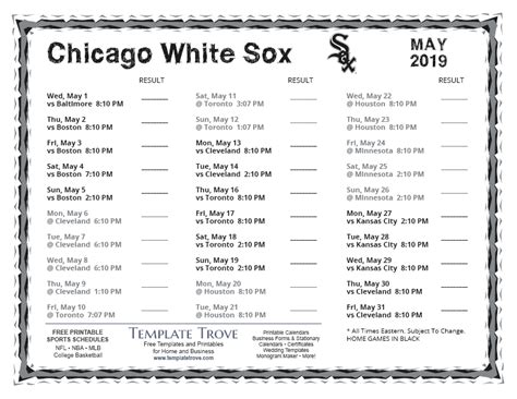 white sox score schedule